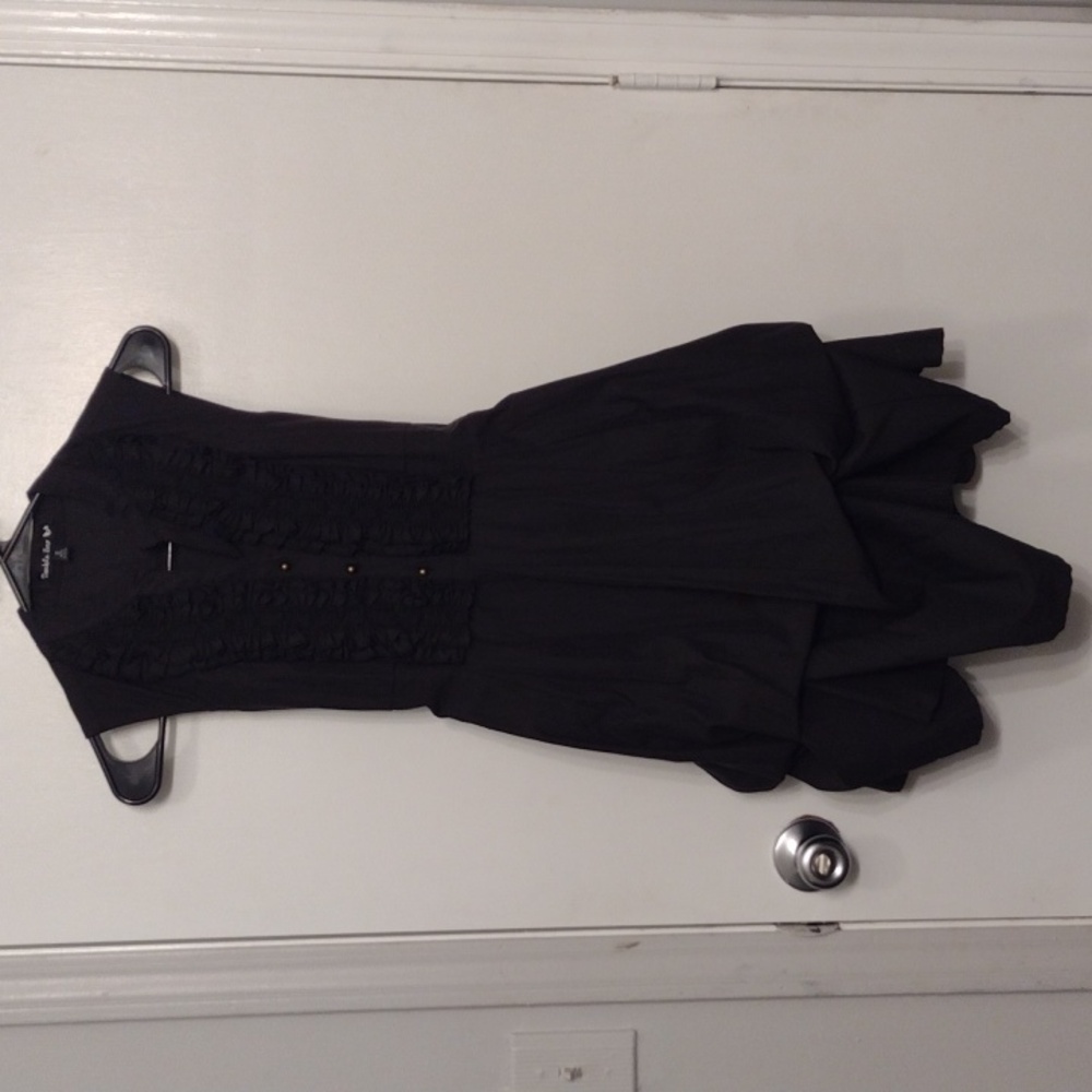 Vintage Modcloth Black Bohemian Gothic Ruffle Poof Skirt Dress Size Small